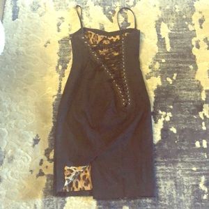 Fitted DOLCE & Gabbana black lace up dress